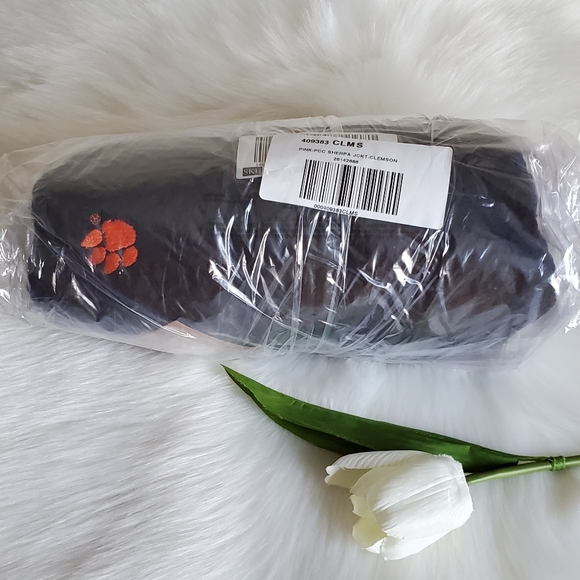 CLEMSON COLLEGE SHERPA JACKET PINK VICTORIA'S SECRET SIZE S - Picture 2 of 3